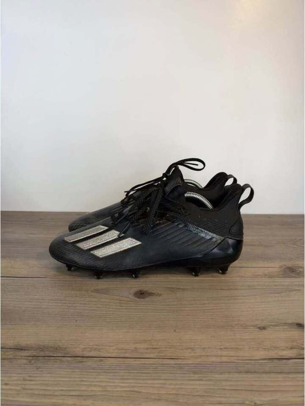 Adidas Men’s Adizero Football Cleats EH2707 Black Silver Metallic Size 10